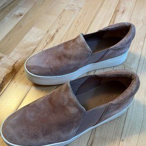 Vince suede mauve slip on shoes size 8